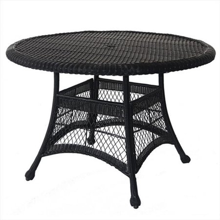 JECO Jeco W00202D-A Espresso Wicker 44 In. Round Dining Table W00202D-A